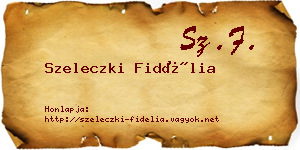 Szeleczki Fidélia névjegykártya